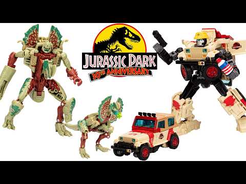 Transformers Collaborative Jurassic Park x Transformers Dilophocon and Autobot JP12