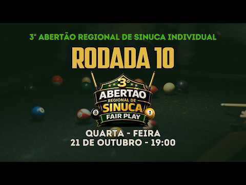 SINUCA AO VIVO | 10ª RODADA | REGIONAL INDIVIDUAL | PALMITAL PR | FAIR PLAY SOCIETY BAR