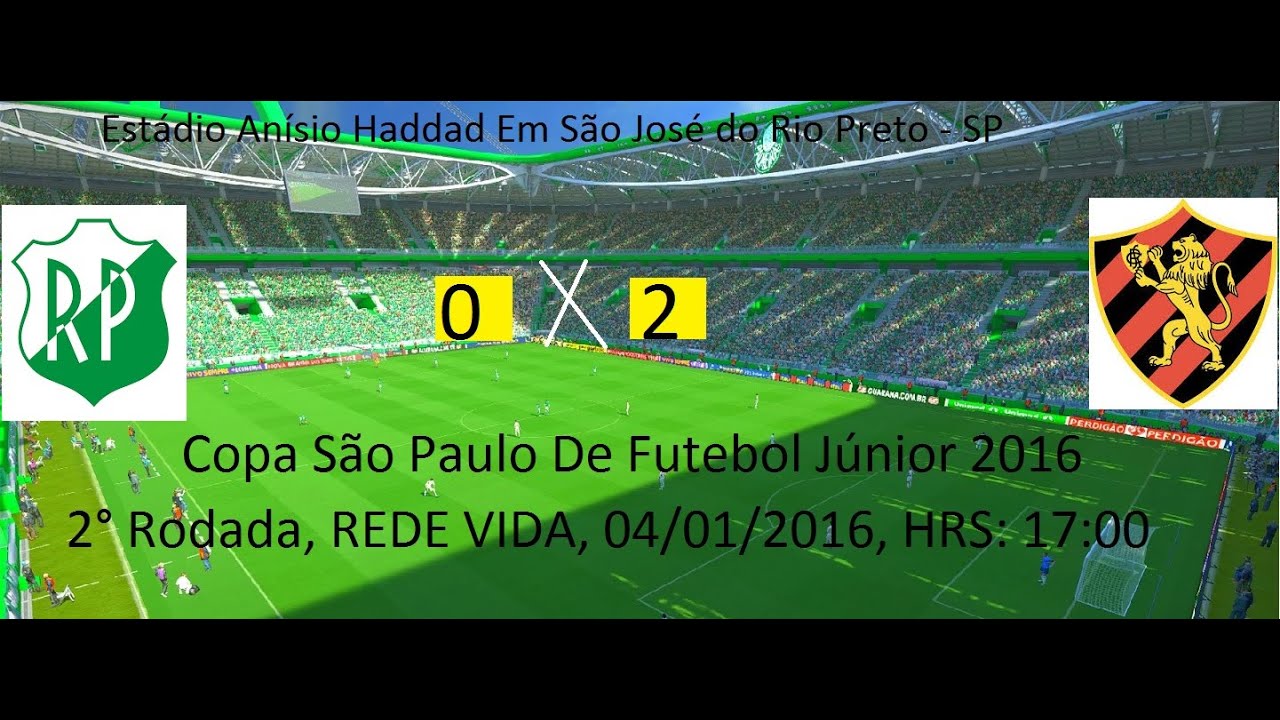 Copa São Paulo de Futebol 2016 Rio Preto - Sp 0 x 2 Sport Pe