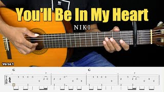 You'll Be In My Heart - NIKI - Fingerstyle Guitar Tutorial + TAB & Lyrics