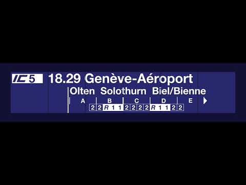SBB Ansage • Einfahrt des IC5 nach Genf-Flughafen. Zugsteil verkehrt nur bis Biel/Bienne.