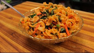 Spicy Egg Noodles with Chicken and Vegetables - noodles recipe