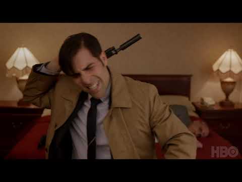 HBO trailer still for Bored to Death — noir-ish Brooklyn streets with Jason Schwartzman in silhouette