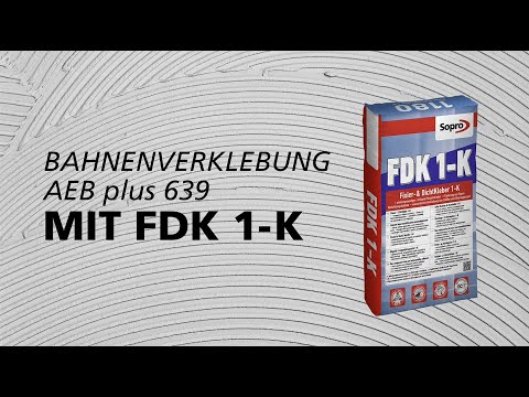 Bahnenverklebung der Sopro AEB plus 639 mit dem Sopro Fixier- & DichtKleber FDK 1-K