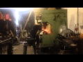 Forging a split on 3X1 flat bar on the power.
