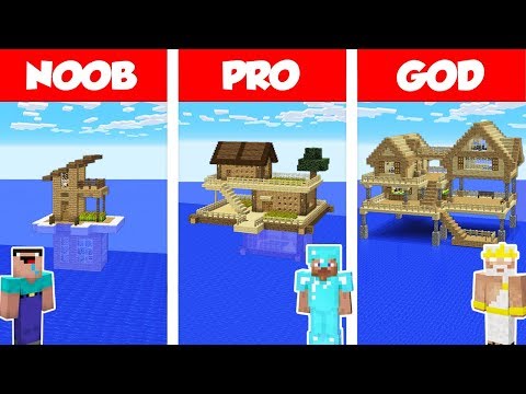 Minecraft NOOB vs PRO vs GOD: SURVIVAL HOUSE ON WATER CHALLENGE in Minecraft /Animation