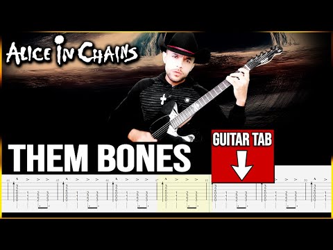 【ALICE IN CHAINS】[ Them Bones ] cover by Masuka | LESSON | GUITAR TAB