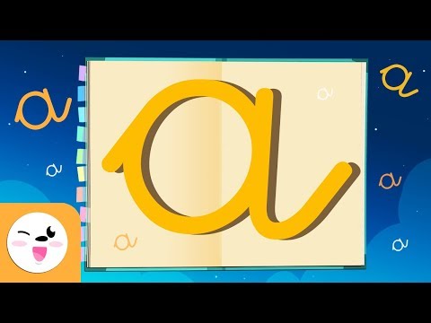 Letra A con caligrafía enlazada - El abecedario para niños - Las vocales