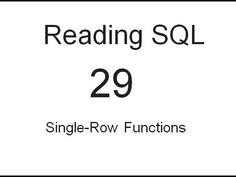 Single Row Functions Sql Tutorial 29