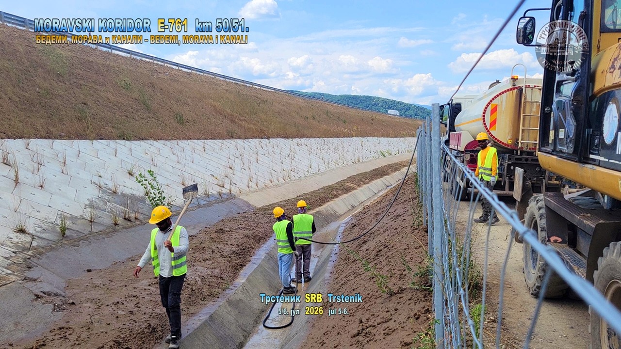 MORAVSKI KORIDOR E-761 km 50/51: BEDEMI, KANALI, SRNE, VODA i  još po nešto; Trstenik, 6. jul 2026.