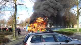 preview picture of video 'Prinsenwagen Sint-Oedenrode in brand tijdens optocht'