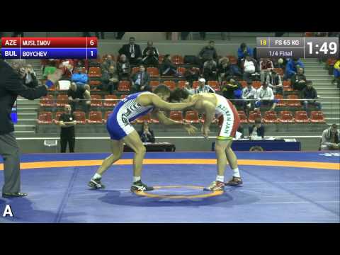 Quarterfinal FS - 65 kg: Magomed MUSLIMOV (AZE) df. Boycho BOYCHEV (BUL) by TF, 11-1