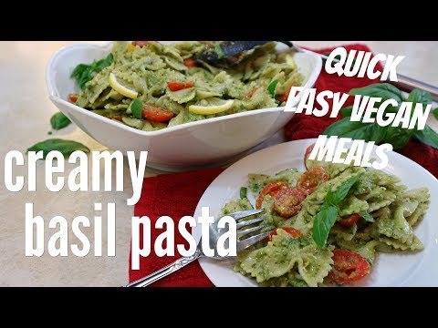 Creamy basil pasta | QUICK easy Vegan meals #2