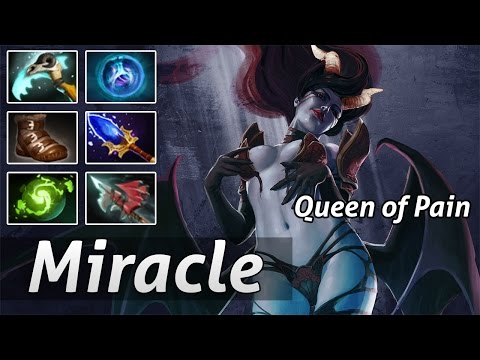 Miracle Pro Queen of Pain Mid Rank MMR Game Dota 2