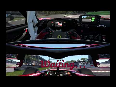 Ferrari F1 vs 488 GT3 (27 seconds head start) at Monza