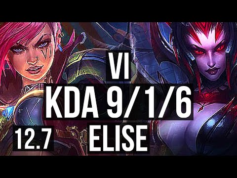 VI vs ELISE (JNG) | 9/1/6, 2.5M mastery, 900+ games, Godlike | KR Diamond | 12.7