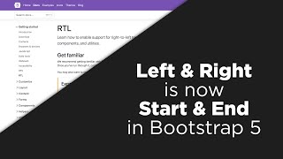 Left &amp; Right is now Start &amp; End in Bootstrap 5 // A Bootstrap Tutorial