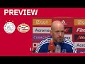 Ten Hag blikt vooruit op PSV - Ajax: “Toppers altijd fantastisch om te spelen” ?