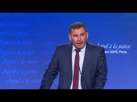 كلمة السيد بريتا حاج حسن رئيس المجلس المحلي لمدينة حلب - مؤتمر في باريس الدعوة إلى العدالة