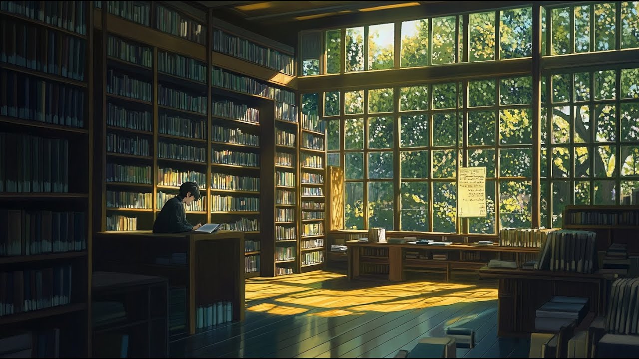 Golden Light in the Library｜1 Hour Japandi Lofi Beats with Timer for Deep Focus & Calm Energy
