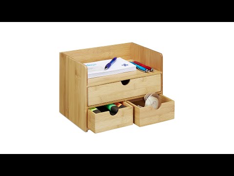 Schreibtisch Organizer Schubladen Bambus Braun - Bambus - 30 x 21 x 20 cm