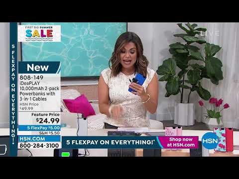 iDeaPLAY 2pk 10,000mAh Digital Display Power Bank with 3...