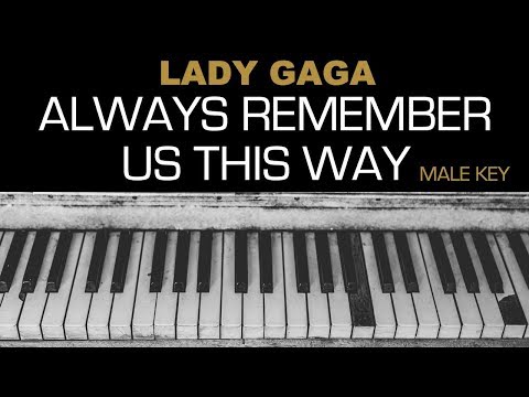 Lady Gaga - Always Remember Us This Way Karaoke Acoustic Piano Cover Instrumental Lyrics MALE KEY