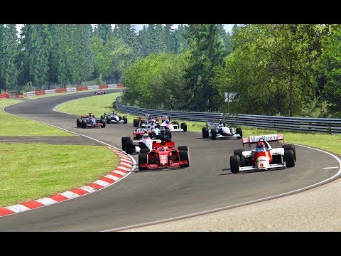 Ferrari F1 2018 vs All McLaren F1 Cars - Nordschleife