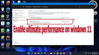 How to enable ultimate performance on windows 11.