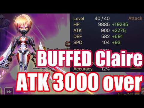【Summoners War RTA】THE BUFFED Claire, all enemies destroy with ATK 3000 over!!