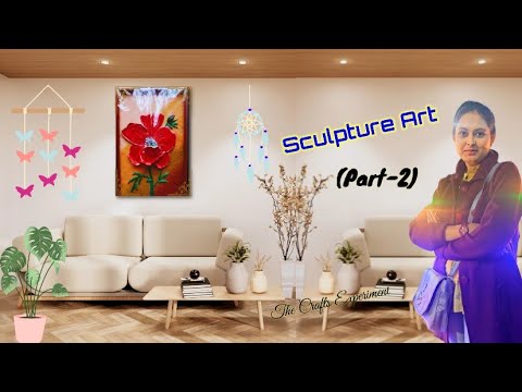 How To Make Clay Poppy Flower Sculpture Art Wall-Hanging (Part-2)/Mural Art by Ritwika/Wall-Decor