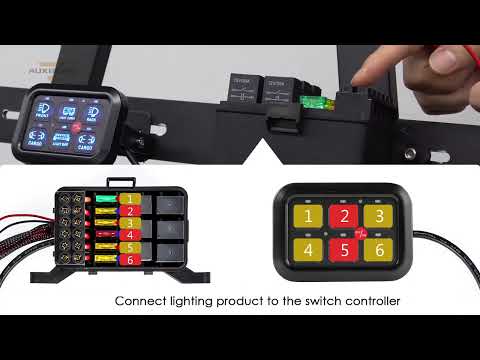 6 Gang on-off Control Switch Panel kit Automatic Dimmable Universal Slim Touch (Blue Backlight)