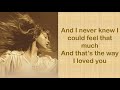 THE WAY I LOVED YOU - Taylor Swift (Taylor's Version) (Lyrics)