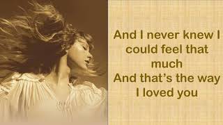 THE WAY I LOVED YOU - Taylor Swift (Taylor&#39;s Version) (Lyrics)