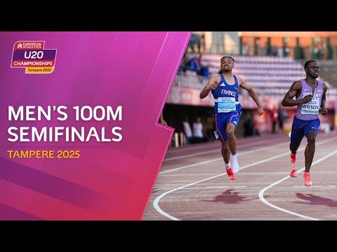 Men's 100m semifinals replay | Tampere 2025 European Athletics U20 Championships
