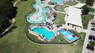 Drone footage DJI phantom of Jack Carter Pools Plano Texas FlowRider Surf Venue
