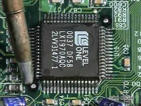 Professional Surface Mount Soldering - How To:   QFP 64  (Drag Solder)