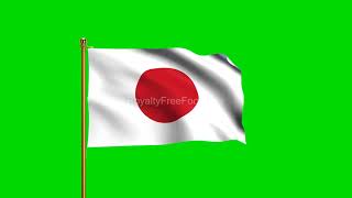 Japan National Flag | World Countries Flag Series | Green Screen Flag | Royalty Free Footages