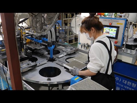 , title : '최상급! 자동차 에어컨필터 만드는 한국의 제조공장 / Korean factory'