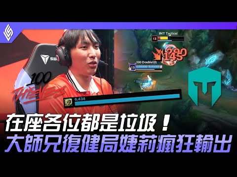100 vs IMT 在座各位都是垃圾！大師兄復健局婕莉瘋狂輸出！| 2023 LCS春季賽精華