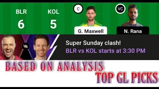 BLR vs KOL Dream11 Team, RCB vs KKR Dream11, BLR vs KOL Dream11 Predictions, BLR vs KOL, IPL 2021