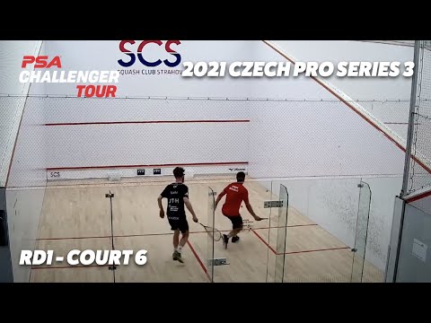 Live Squash: 2021 Czech Pro Series 3 - Rd 1 - Court 6