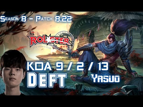 KT Deft YASUO vs LUCIAN ADC - Patch 8.22 KR Ranked