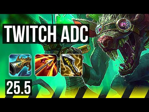 TWITCH & Poppy vs APHELIOS & Milio (ADC) | 14/1/8, Quadra, Legendary | KR Master | 25.5