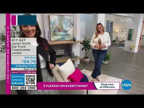 Jaclyn Smith ZipFront Tweed Moto Jacket