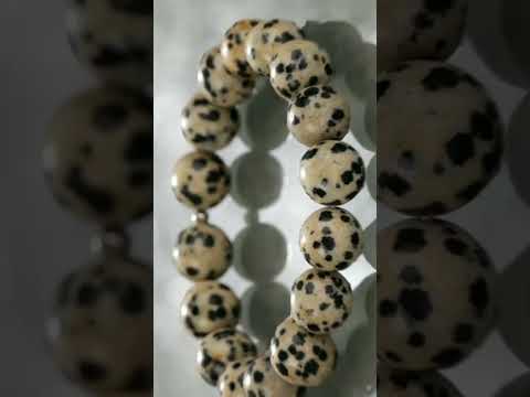 Natural Dalmatian Jasper Bead Bracelet For Mind Weakness And Control