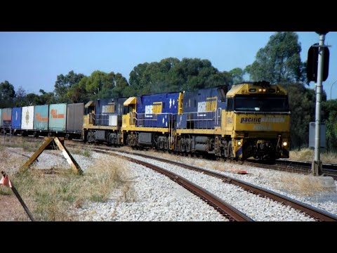 Container Train at Mile End, Adelaide - NR37, 44 &65  (Pacific National South Australia Railroad)