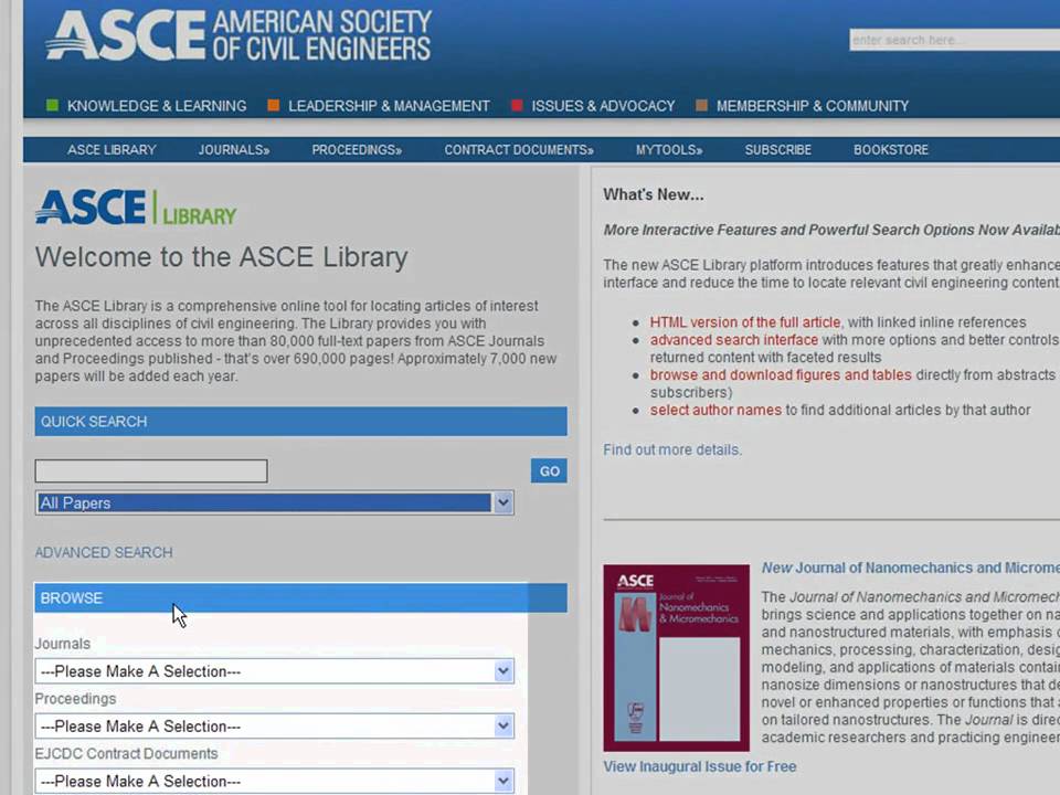 ASCE Research Library Basics