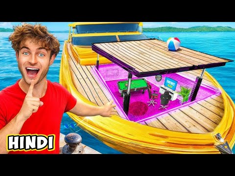 I Built A SECRET Room On A $10,000,000 Yacht! In Hindi