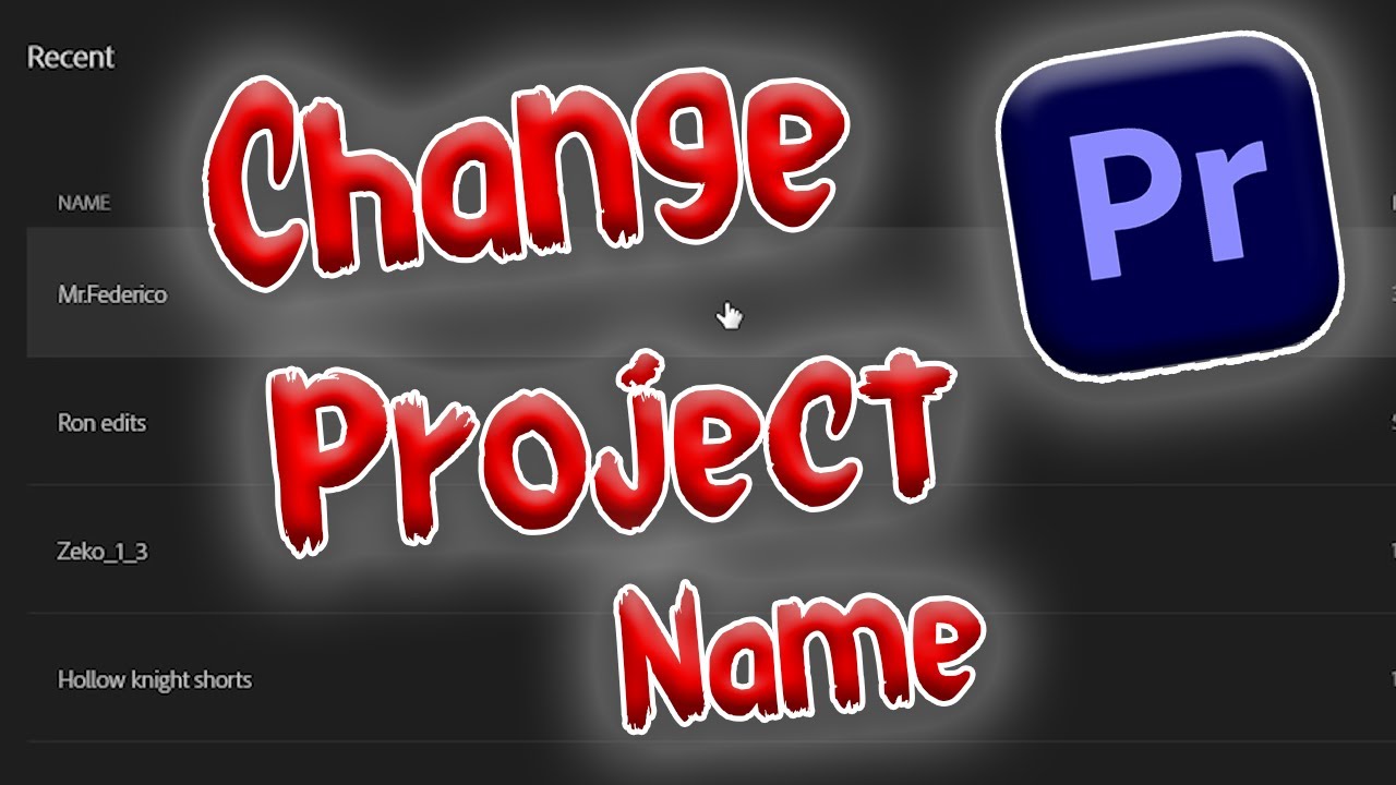 How to change Project Name Adobe Premiere Project
